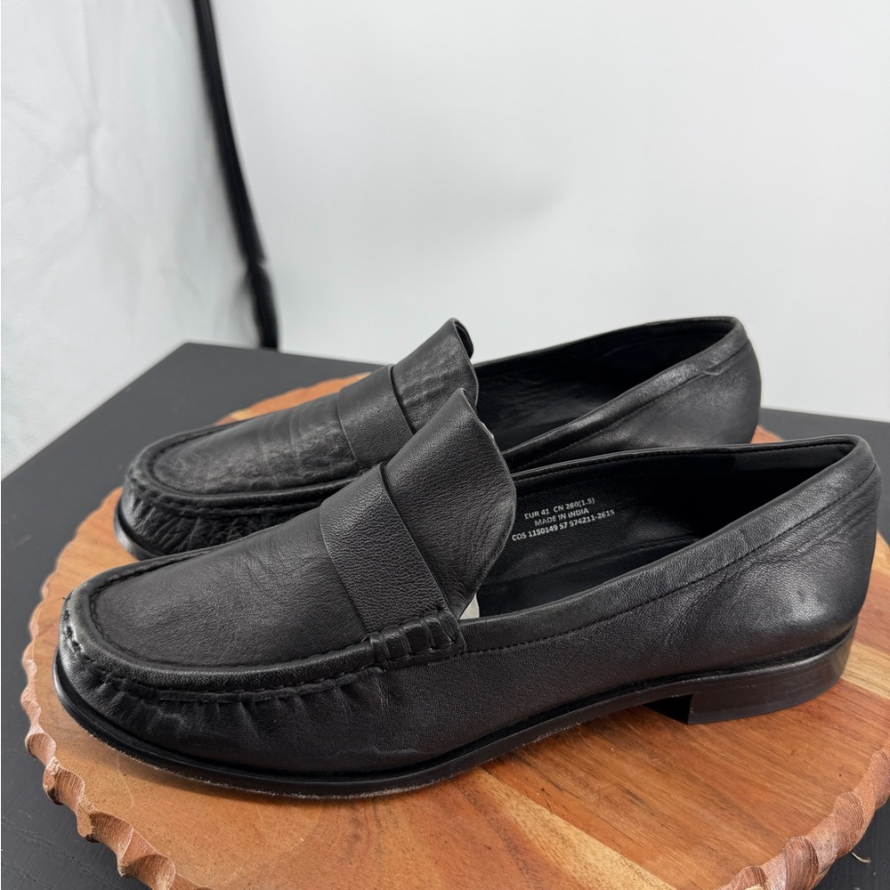 COS Black Leather Penny Loafers - Picture 3 of 10
